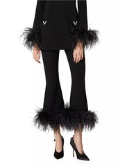 Valentino Stretched Viscose Pants With Feathers