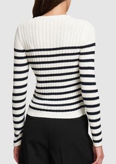 Valentino Striped Viscose Blend Knit Sweater