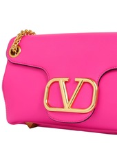 Valentino Stud & Logo Leather Shoulder Bag