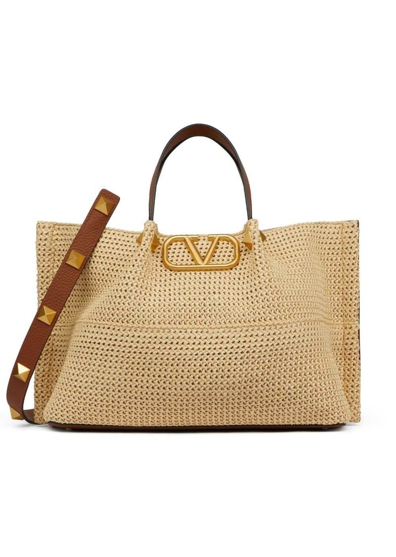 Valentino Summer woven tote bag