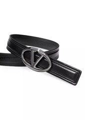 Valentino The Bold Edition VLogo Shiny Calfskin Belt 30MM