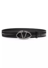 Valentino The Bold Edition VLogo Shiny Calfskin Belt 30MM