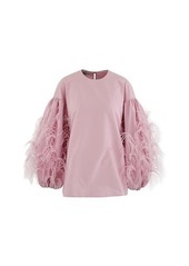 Valentino Top with feathered sleeves