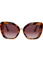 Valentino tortoiseshell effects V logo sunglasses