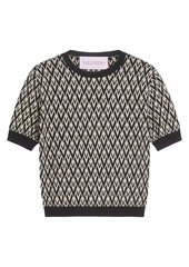 Valentino Toute La V Jacquard Wool Sweater