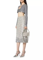 Valentino Tulle Illusione Embroidered Skirt