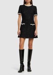 Valentino Tweed Lurex Short Sleeve Mini Dress