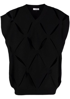 Valentino V cut-out sleeveless knitted jumper