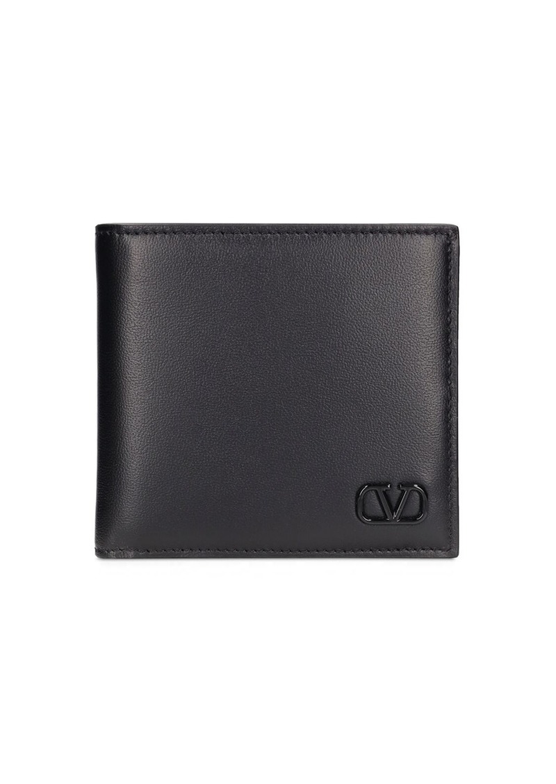 Valentino V Logo Billfold Leather Wallet