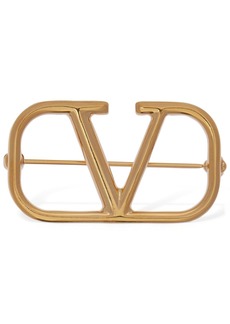 Valentino V Logo Brooch
