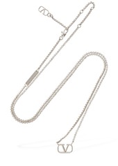 Valentino V Logo Charm Long Necklace