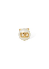 Valentino V Logo Faux Pearl Mono Earring