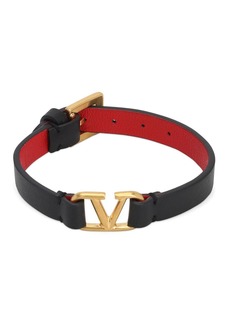 Valentino V Logo Leather Belt Bracelet