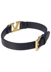 Valentino V Logo Leather Bracelet