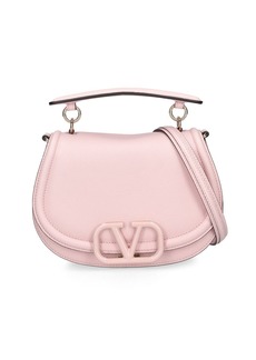 Valentino V Logo Leather Saddle Bag