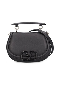 Valentino V Logo Leather Saddle Bag