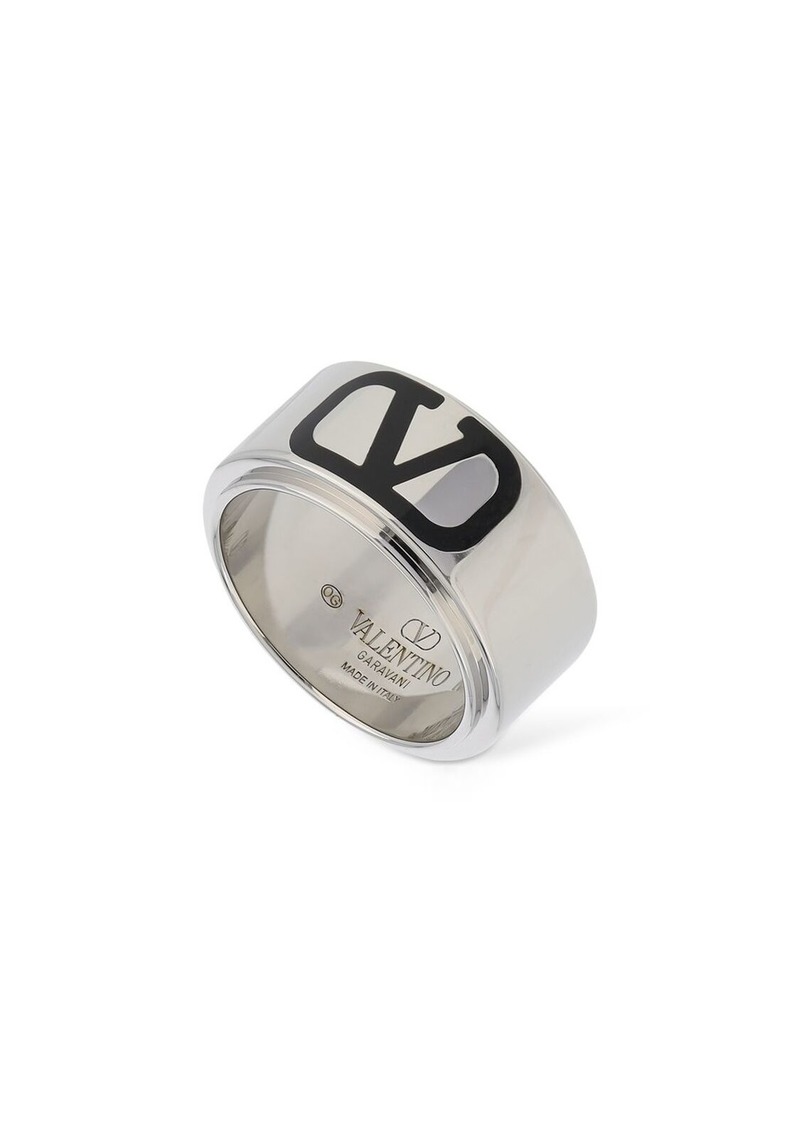 Valentino V Logo Signature Band Ring