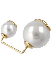 Valentino V Logo Signature Faux Pearl Brooch