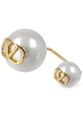 Valentino V Logo Signature Faux Pearl Brooch