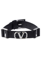 Valentino V Logo Signature Leather Belt Bracelet