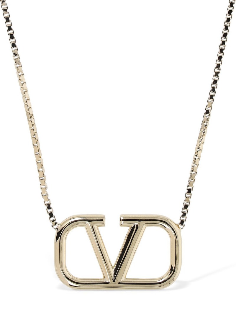 Valentino V Logo Signature Long Necklace