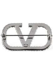 Valentino V Logo Signature Strass Brooch