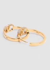 Valentino V Logo Signature Strass Hoop Earrings