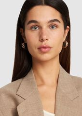 Valentino V Logo Signature Strass Hoop Earrings