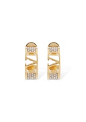 Valentino V Logo Signature Strass Hoop Earrings