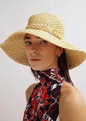 Valentino V Logo Signature Straw Hat