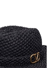 Valentino V Logo Signature Straw Hat