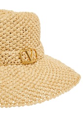 Valentino V Logo Signature Straw Hat