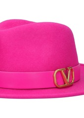 Valentino V Logo Signature Wool Fedora Hat