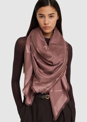 Valentino V Logo Silk & Wool Jacquard Shawl