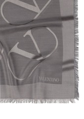 Valentino V Logo Silk & Wool Scarf