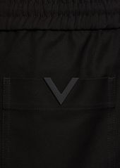 Valentino V Stretch Cotton Blend Drawstring Pants