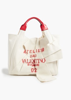 Valentino Garavani - Atelier Bag 02 leather-trimmed printed canvas tote - Neutral - OneSize
