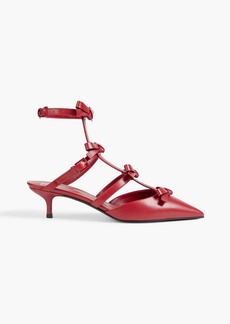 Valentino Garavani - Bow-embellished leather pumps - Red - EU 35.5
