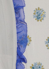 Valentino Garavani - Silk chiffon-paneled floral-print textured-crepe dress - Gray - IT 40
