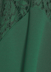 Valentino Garavani - Corded lace-paneled stretch-knit peplum top - Green - XS