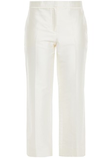 Valentino Garavani - Cropped cotton and silk-blend satin straight-leg pants - White - IT 40