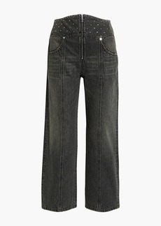 Valentino Garavani - Cropped studded high-rise wide-leg jeans - Black - 28