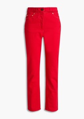 Valentino Garavani - Cutout high-rise slim-leg jeans - Red - 24