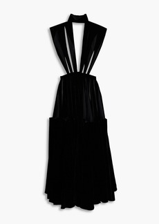 Valentino Garavani - Cutout silk-velvet midi dress - Black - IT 38