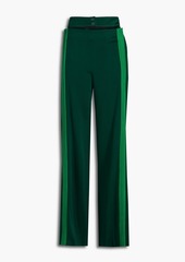 Valentino Garavani - Cutout striped hammered-satin wide-leg pants - Green - IT 36