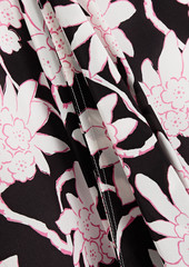 Valentino Garavani - Draped floral-print silk crepe de chine midi skirt - Black - IT 46