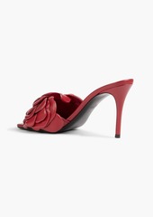 Valentino Garavani - Floral-appliquéd leather mules - Red - EU 35
