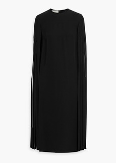 Valentino - Fringed silk-crepe midi dress - Black - IT 42