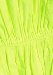Valentino Garavani - Gathered neon taffeta mini dress - Yellow - IT 38