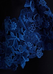 Valentino Garavani - Guipure lace-trimmed wool and silk-blend crepe mini dress - Blue - IT 40